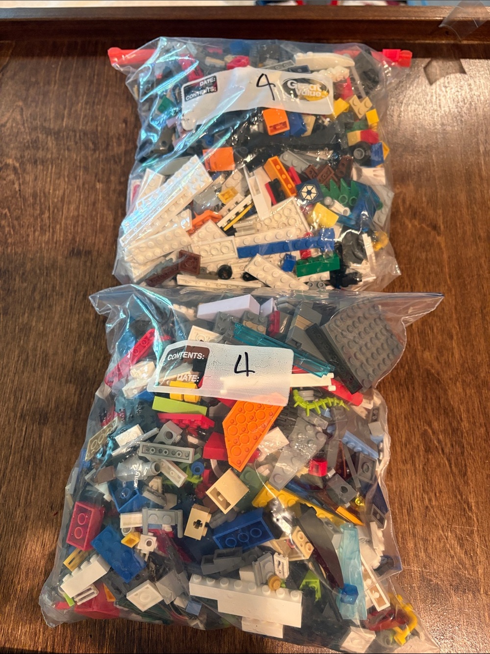 TWO 1 gallon bags of assorted LEGOS - 4.14 pounds